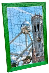 Brüsszel puzzle képkeret zöld