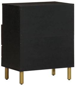 vidaXL fekete tömör szerelt fa éjjeliszekrény 50 x 33 x 62 cm