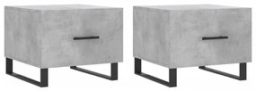 2 db betonszürke szerelt fa dohányzóasztal 50 x 50 x 40 cm