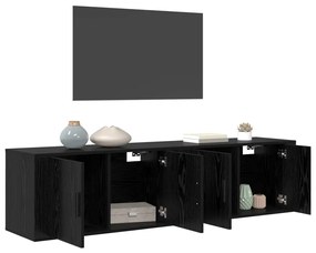 vidaXL Fali TV szekrény szett 2 pcs Fekete tölgy 80 x 34,5 x 40 cm