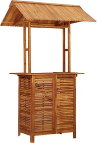 vidaXL tömör akácfa kültéri bárasztal tetővel 113x106x217 cm