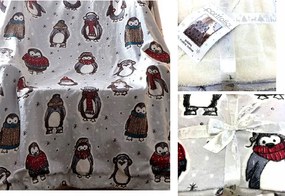 Pingvinek Karácsony Meleg Takaró Karácsonyi Pléd Sherpa