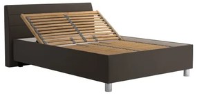 Kárpitozott ágy tárolóhellyel és matraccal DALMA 140x200 cm szürke/barna