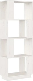 vidaXL fehér tömör fenyőfa könyvszekrény/térelválasztó 51x25x132 cm