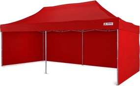 Party sátor 3x6m - 3x6m plusz 3 oldalfal - Piros
