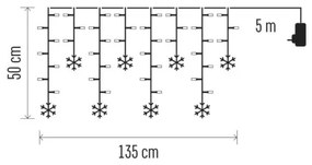 LED karácsonyi függöny 60xLED/1,35W 635x50 cm hideg fehér