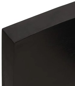sötétbarna kezelt tömör tölgyfa asztallap 140x40x(2-6) cm