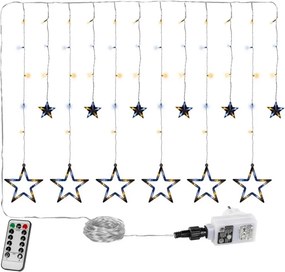 VOLTRONIC® Csillagos lánc 150 LED Fehér mix + vezérlő