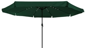 LED világításos napernyő 395x245 cm Zöld