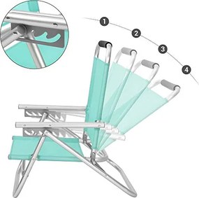 SONGMICS hordozható strandszék, összecsukható kültéri szék, zöld