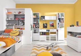 SIGMAR íróasztal, 125x76x55, fehér/beton