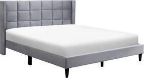 Ágy, 160x200, szürke Velvet szövet, BELATO