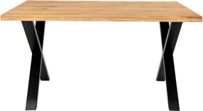 Toulon étkezőasztal tömör tölgyfa asztallappal, 140 x 95 cm - House Nordic