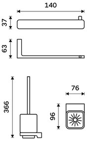 NIMCO MA készlet-94KN-26 - Falra szerelhető WC kefe és wc papír tartó MAYA króm