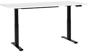 Fehér és fekete elektromosan állítható íróasztal 180 x 80 cm DESTINES Beliani