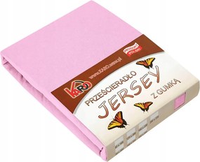 Gumis jersey lepedő 120x200 rózsaszín világos Karo