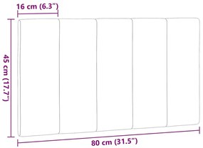 fekete szövet fejtámla párna 80 cm