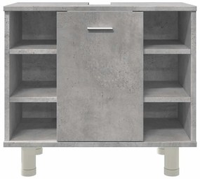 Betonszürke szerelt fa fürdőszobaszekrény 60 x 32 x 53,5 cm
