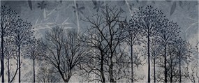 Kép - Fa sziluettek levelekkel (120x50 cm)