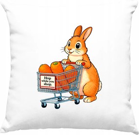 Vicces nyuszi bevásárló párna, fehér