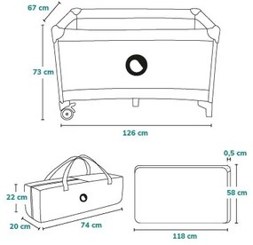 Lionelo - Utazó kiságy STEFI szürke/sárga