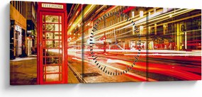 Piros londoni telefonfülke képe (órával) (90x30 cm)