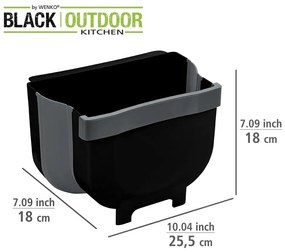 Black Outdoor Kitchen Fago fekete függő hulladékgyűjtő, 5 l - Wenko