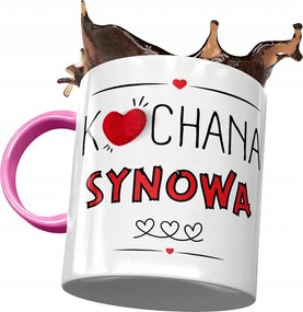 Rózsaszín Bögre Fia Ajándék Nyomtatott Fotóval