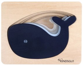 Fa formabeillesztős puzzle Whale – Kindsgut