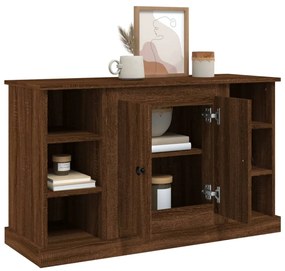 barna tölgy színű szerelt fa tálalószekrény 100x35,5x60 cm