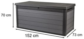 Cortina műanyag kerti láda 570L szürke