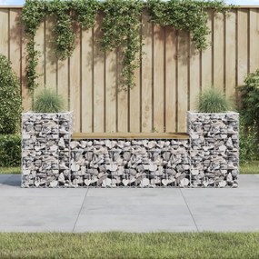 vidaXL tömör impregnált fenyőfa gabion kerti pad 183x41x60,5 cm