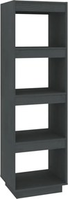vidaXL szürke tömör fenyőfa könyvszekrény/térelválasztó 40x35x135 cm