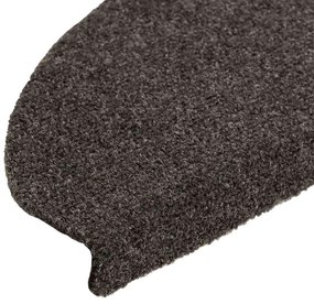 öntapadós lépcsőszőnyegek 30 db 65 x 21 x 4 cm antracit színű, félkör alakú, nagy