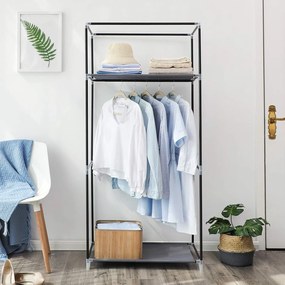 Szövet gardrób, összecsukható szekrény, szürke