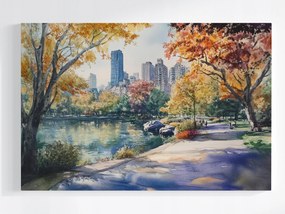 Poszter Akvarell Park Ősz New York Central Park 120x80