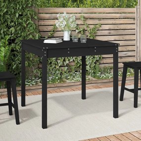 vidaXL fekete tömör fenyőfa kerti asztal 82,5 x 82,5 x 76 cm