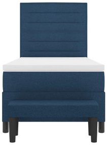 Box Spring Ágy Matraccal és Pad Tengerészkék 100x200 cm Szövet