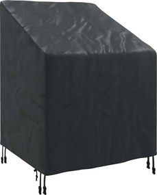 vidaXL Kerti Szék Borító Fekete 75 x 78 x 65 / 100 cm 600D Oxford Szövet