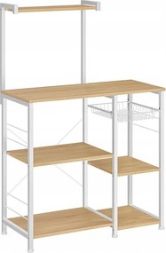 Konyhaszekrény Vasagle sonoma tölgy 40 x 90 x 134 cm front színe: fehér