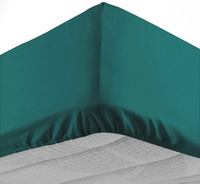 Sötétzöld gumis pamut lepedő 160x200 cm Lina – douceur d'intérieur