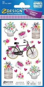 Matrica, papír, 3 ív, 76x120 mm, AVERY ZWECKFORM, Z-Design No.56891, virágok (AY56891)