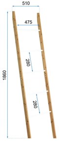 Polc (létra alakú) Rea SONOMA Bambusz 176cm