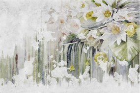 Kép - Fehér virágok, vintage (90x60 cm)
