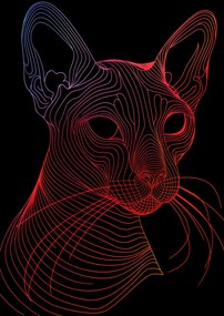 Poszter 42x59,4cm Digitális macska