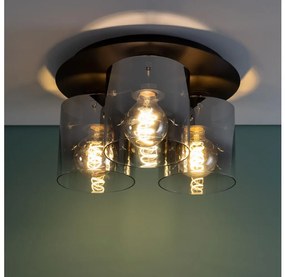 Brilliant - Mennyezeti lámpatest BETH 3xE27/60W/230V átmérő 37 cm fekete/füstszínű