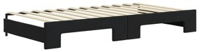 fekete kihúzható bársonyheverő 100 x 200 cm