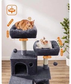 Nagy macskakaparó, 168 cm magas, füstszürke | FEANDREA