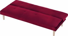 Kanapé széthúzhatós, bordó/tölgy, ALIDA