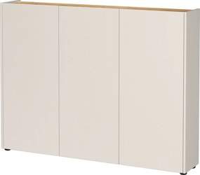 Krémszínű szekrény tölgyfa dekorral 138x105x25 cm Libbiano – Germania